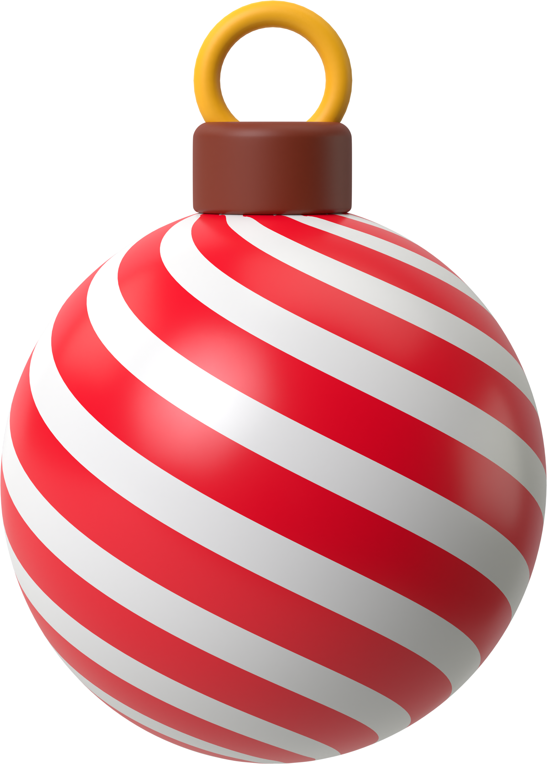 holiday ornament with red and white stripes